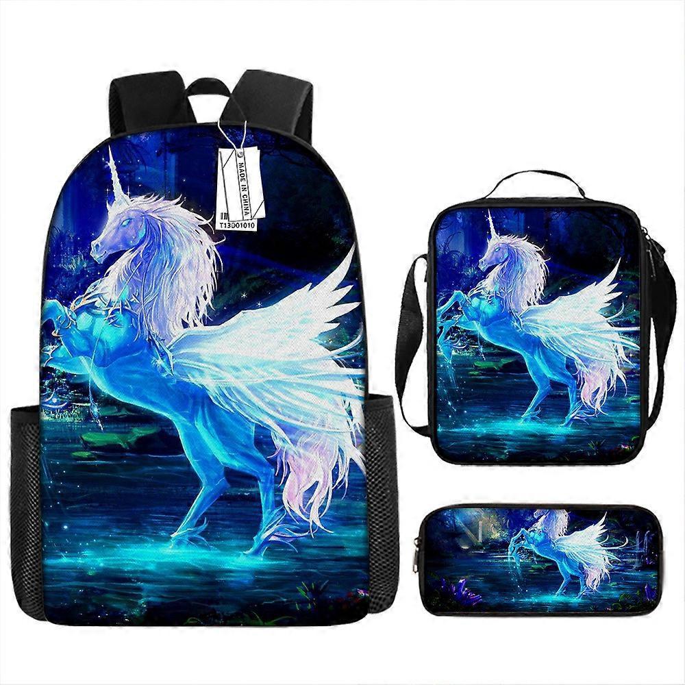 Zaino Cartone Animato Unicorno Studenti Delle Scuole Primarie E Secondarie Tempo Libero Traspirante Romanzo Sacchetto Scolastico Set Da Tre Pezzi 18 -HGDMV Shopping online