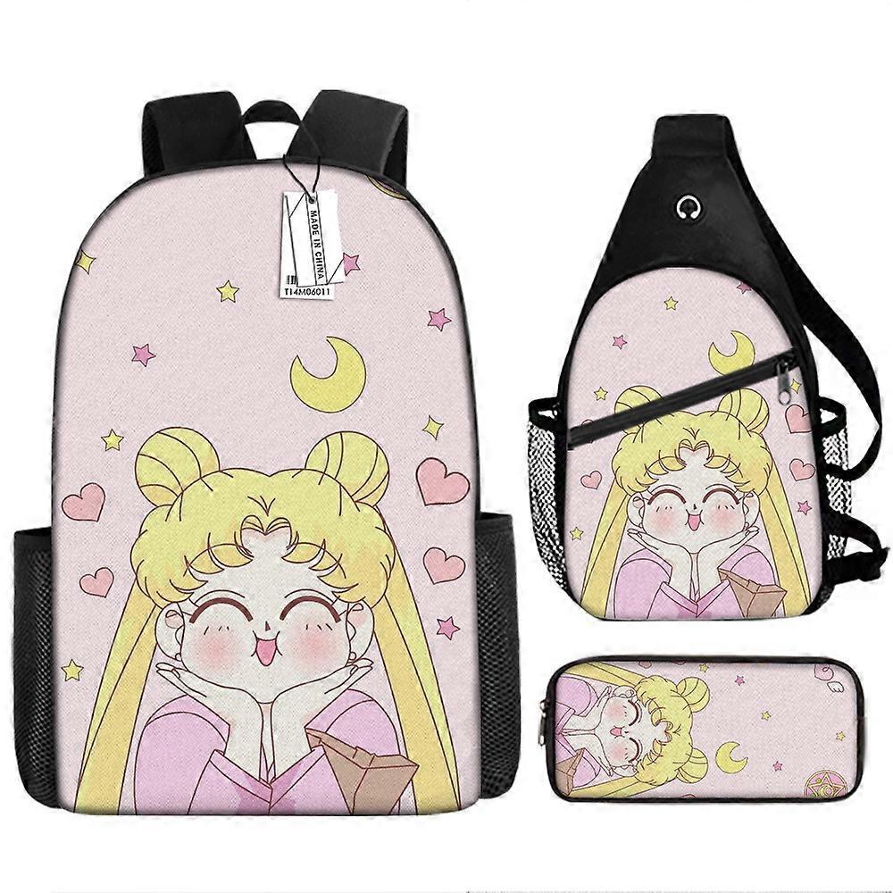 Sailor Moon Zaino Per Bambini Studenti Delle Scuole Primarie E Secondarie Casual Borsa A Tracolla Stampata A Tracolla A Zaino Stampato Di Grande Capacità 6 -HGDMV Offerta Pasqua