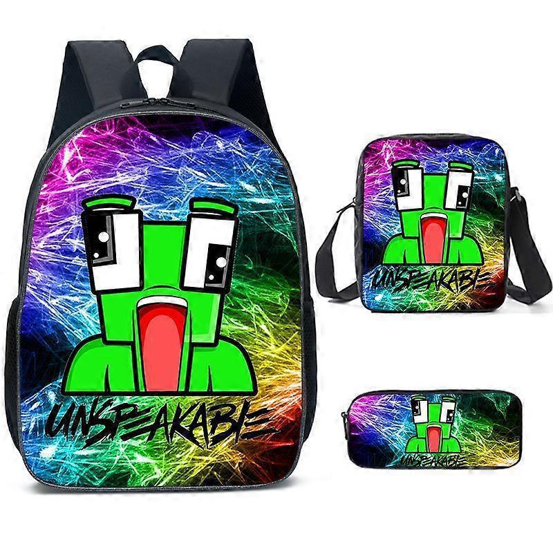 Cartoon Frog Head Zaino casual stampato per bambini per studenti delle scuole primarie e secondarie Schoolbag Borsa a tracolla Set di tre pezzi 13 -HGDMV Offerta per la Festa della Mamma