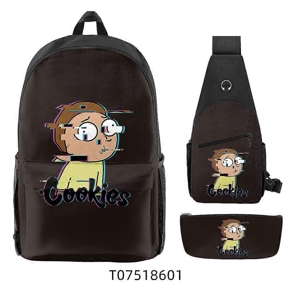 Cartoon Cookies Zaino Astuccio per Studenti Delle Scuole Primarie E Secondarie Zaino Stampato Di Grande Capacità Set Di Tre Pezzi 7 -HGDMV Smaltimento dello stoccaggio
