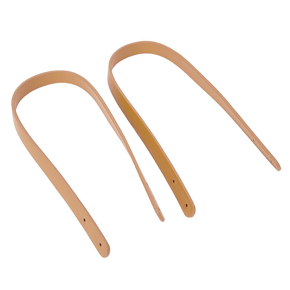 Handbag Parts 2Pcs Split Leather Bag Hand Strap with 8 Sets Light Gold Rivets Beige Offerta speciale della fabbrica