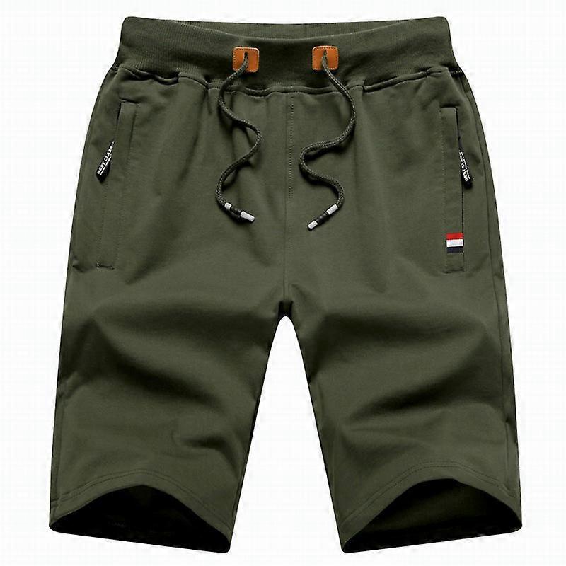 Men's Shorts Casual Drawstring Summer Beach Shorts with Elastic Waist and Pockets-green