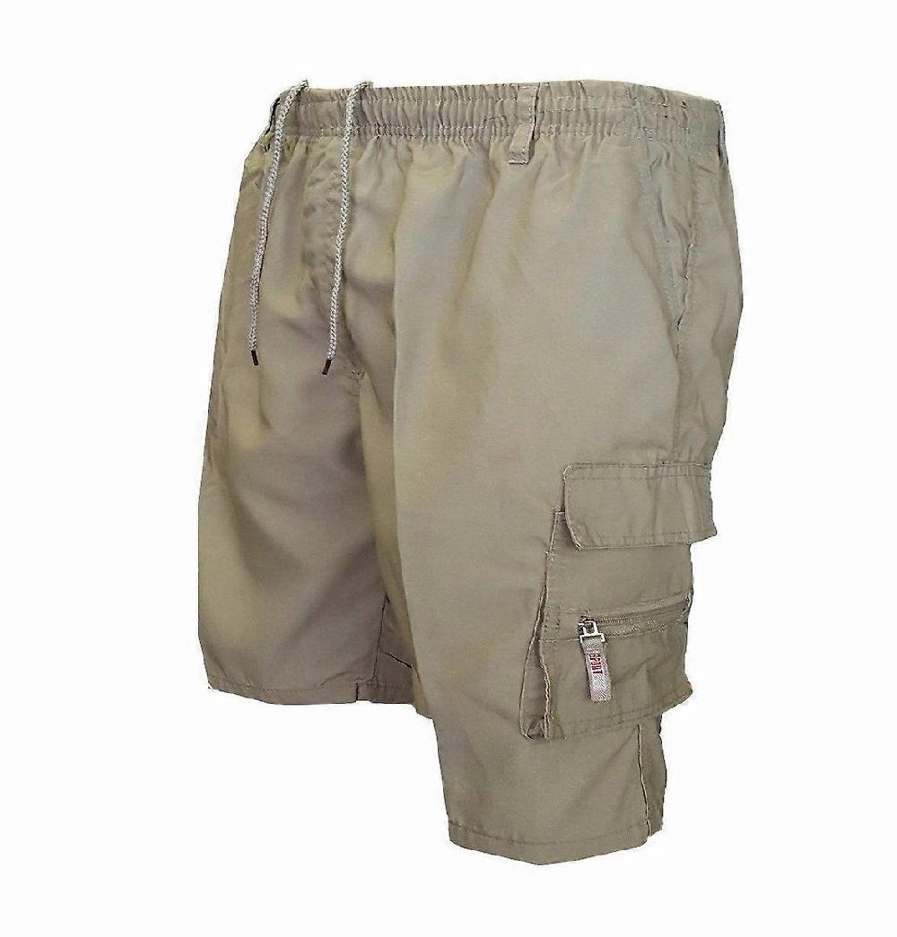 Men's Cargo Shorts Elastic Waistband Relaxed Fit Summer Casual Shorts-Khaki color Affare Del Giorno