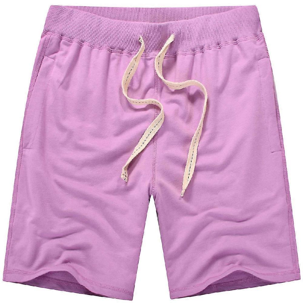 Men's Shorts Casual Workout Drawstring Shorts with Elastic Waist and Pockets-violet Convenienza