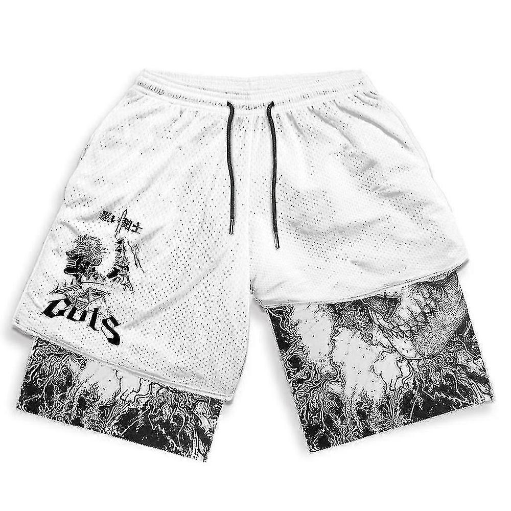 Anime Gym Shorts Uomo Donne Berserk Manga 3d Print 2 In 1 Performance Shorts Workout Summer Quick Dry Compressionpantaloni corti In Vendita