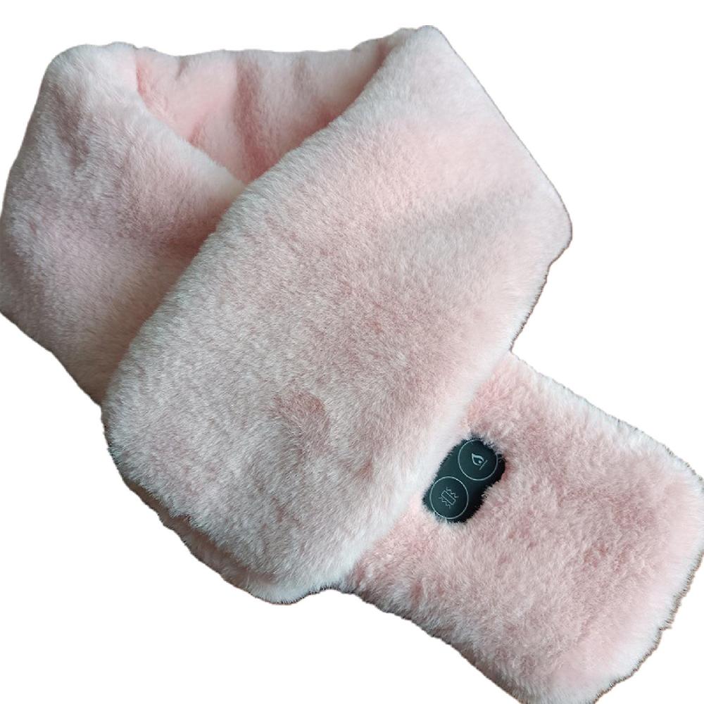 Heated Scarf Rechargeable Comfortable Faux Rabbit Fur Women Message USB Plug Neckerchief for Winter Offerta esclusiva
