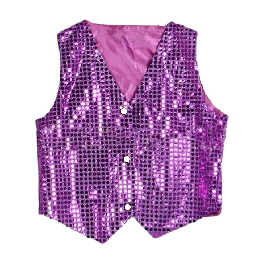 Costume Gilet Glitter Unisex Colorato Bambini Gilet di paillettes senza maniche per festa Black Friday