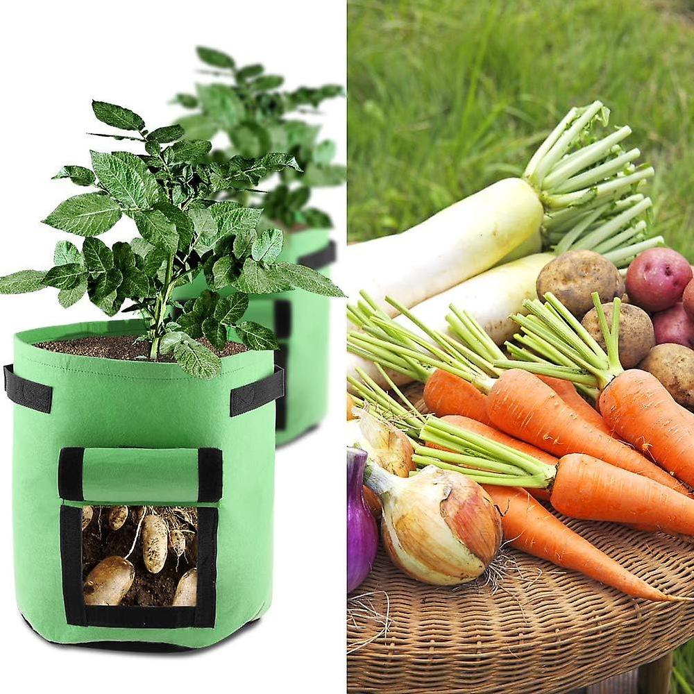 3-piece Plant Bag Non-woven Fabric Plant Bag Potato Bag Plant Bag For Potatoes Vegetables Flowers Plants (23x 28 Cm Green) Super Saving Price