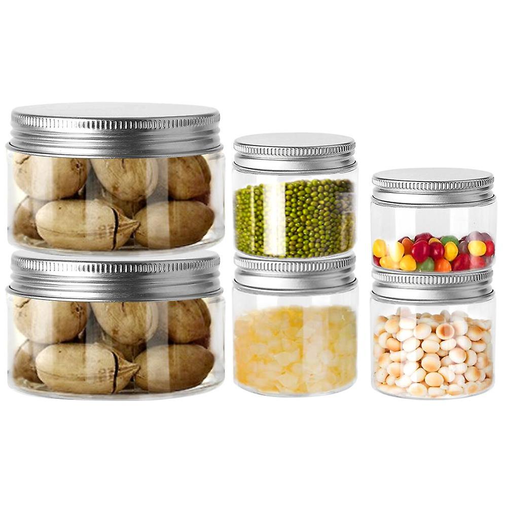 30ml-150ml Aluminum Container Clear Canister Transparent Travel Bottle Pot Lip Balm Cap Round Wide Mouth Plastic Storage Jars Fino al 60% di sconto
