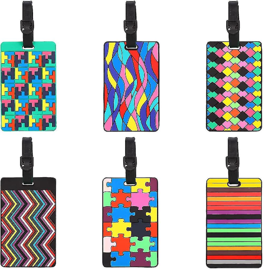 6 Pcs Secure Luggage Tags Pvc Suitcase Luggage Tags Travel Suitcase Baggage Handbag Tag Labels Tag For Travel Bag Suitcase Fino al 55% di sconto