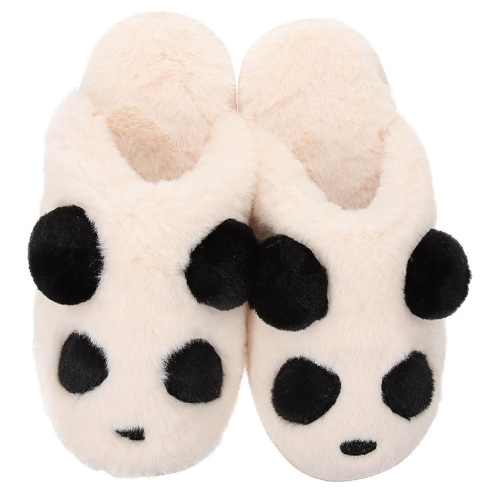 1 Pair Fluffy Slipper Indoor Slippers Fuzzy Slippers Cartoon Panda Slippers Cute Slippers Officina