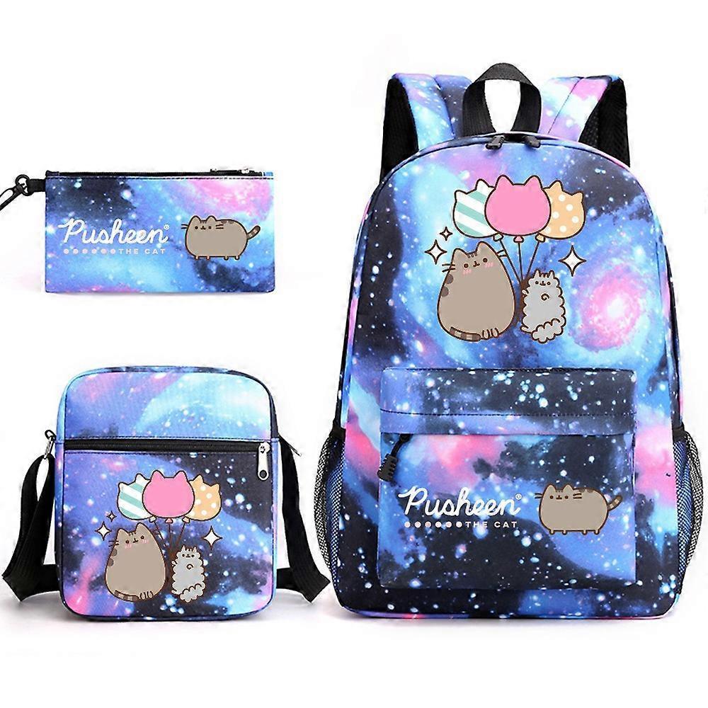 Pusheen School Bag Zaino Astuccio Borsa a tracolla Set di tre pezzi _10 Saldi Di Fabbrica