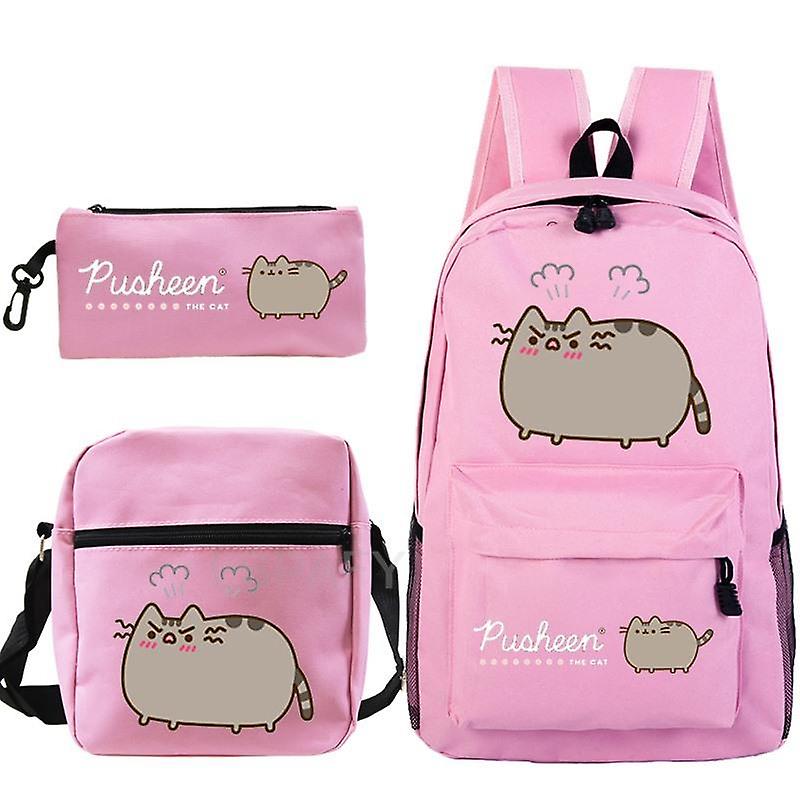 Zaini per gatti grassi Kawaii Pusheen Print 3pcs / set Ragazzi Ragazze Back To School Regalo Bambini Bagpack Borse da viaggio In Saldo