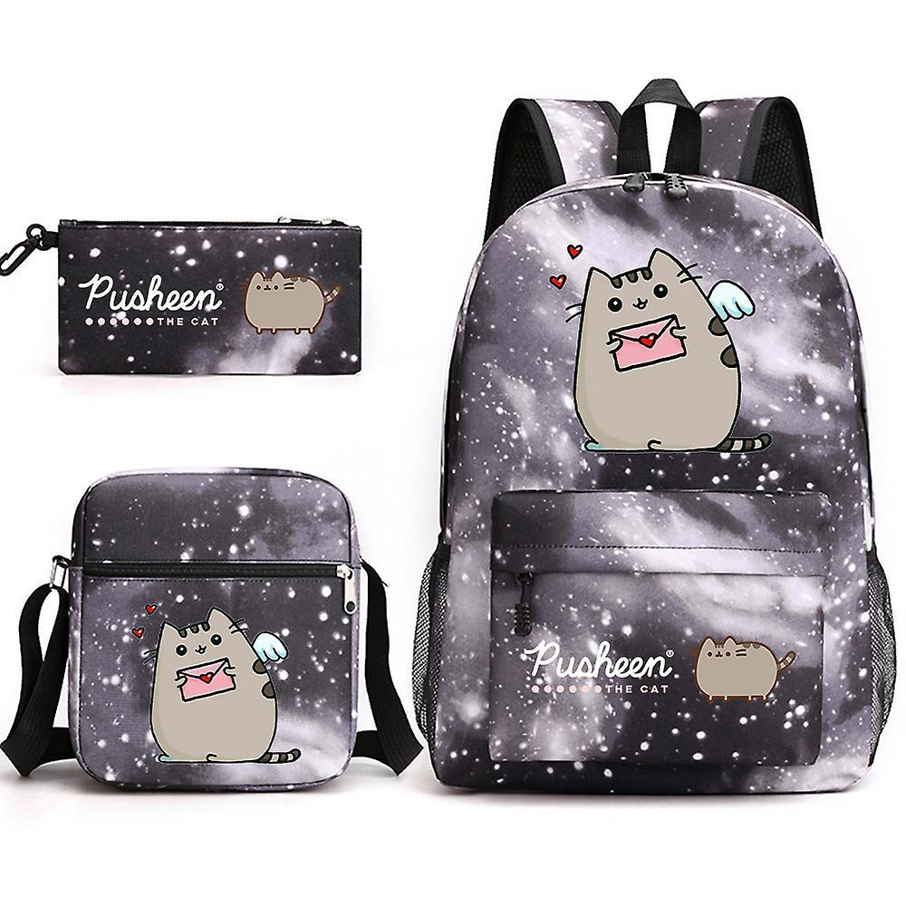 Pusheen School Bag Zaino Astuccio Borsa a tracolla Set di tre pezzi _08 Fornitura limitata