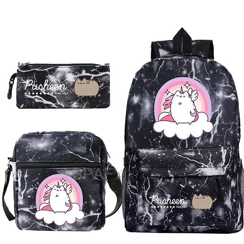 Zaini per gatti grassi Kawaii Pusheen Print 3pcs / set Ragazzi Ragazze Back To School Regalo Bambini Bagpack Borse da viaggio Shopping online