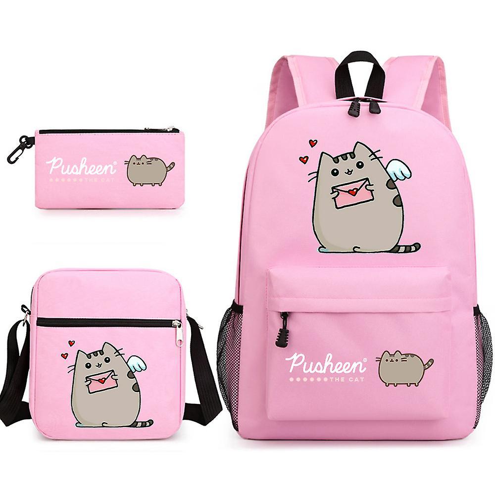 Pusheen School Bag Zaino Astuccio Borsa a tracolla Set di tre pezzi _05 Offerta natalizia