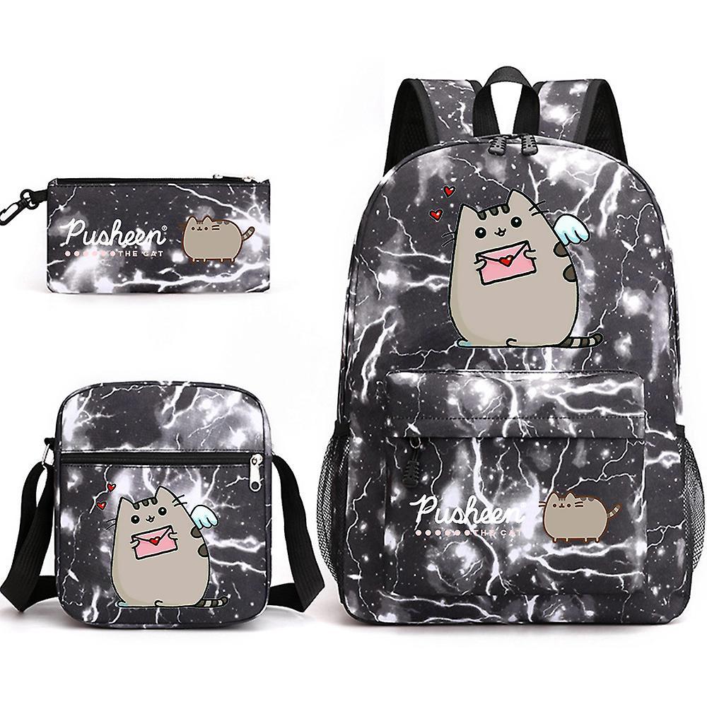 Pusheen School Bag Zaino Astuccio Borsa a tracolla Set di tre pezzi _06 Offerta per la Festa della Mamma