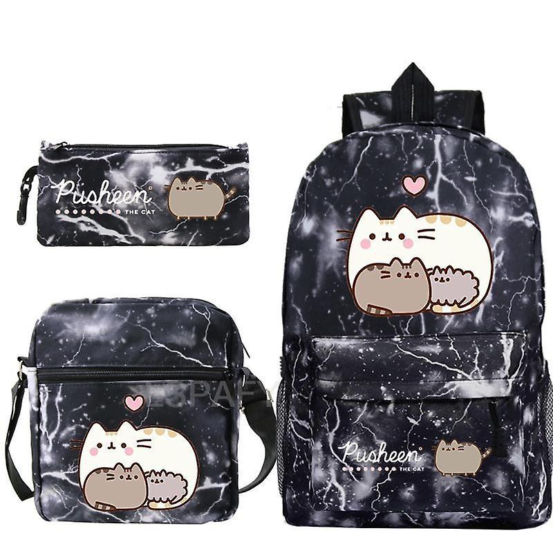 Zaini per gatti grassi Kawaii Pusheen Print 3pcs / set Ragazzi Ragazze Back To School Regalo Bambini Bagpack Borse da viaggio Offerta San Valentino
