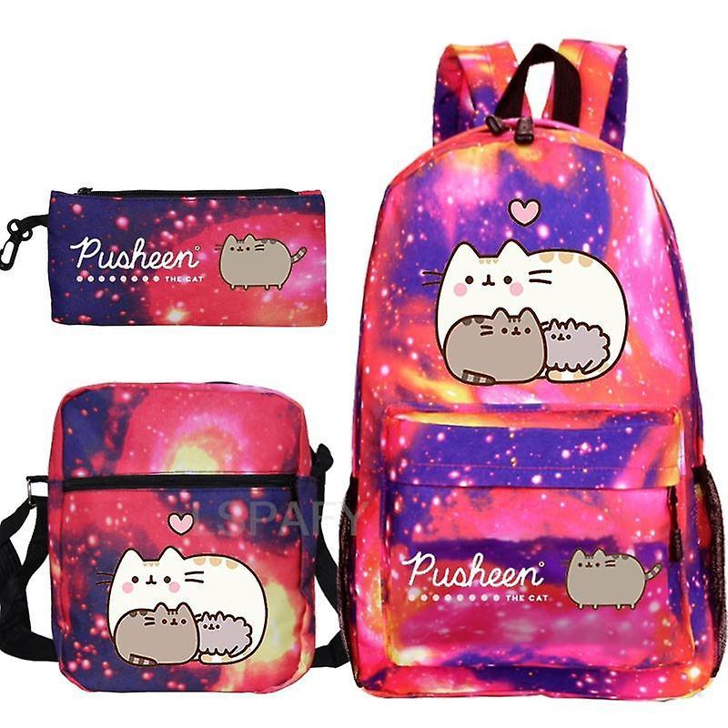 Zaini per gatti grassi Kawaii Pusheen Print 3pcs / set Ragazzi Ragazze Back To School Regalo Bambini Bagpack Borse da viaggio Offerta Anniversario