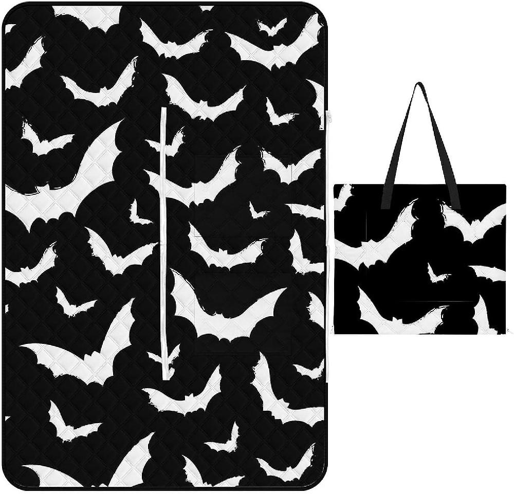 EDGFEWWOI28Faces of Pandas Picnic Blanket Outdoor Camping Mat Foldable Portable Tote Bag 3-Layer Waterproof Backing for Outdoors Concerts Beach Park Prezzo basso