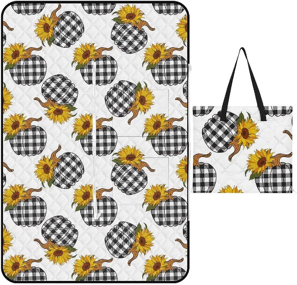EDGFEWWOI682Leopard Skin Pattern Picnic Blanket Outdoor Camping Mat Foldable Portable Tote Bag 3-Layer Waterproof Backing for Outdoors Concerts Beach