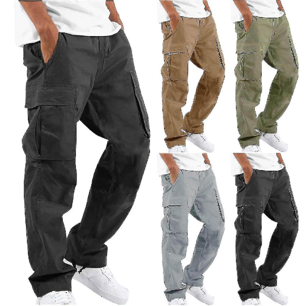 Cotton Linen Multi-pocket Casual Loose Baggy Long Cargo Pants Promozione