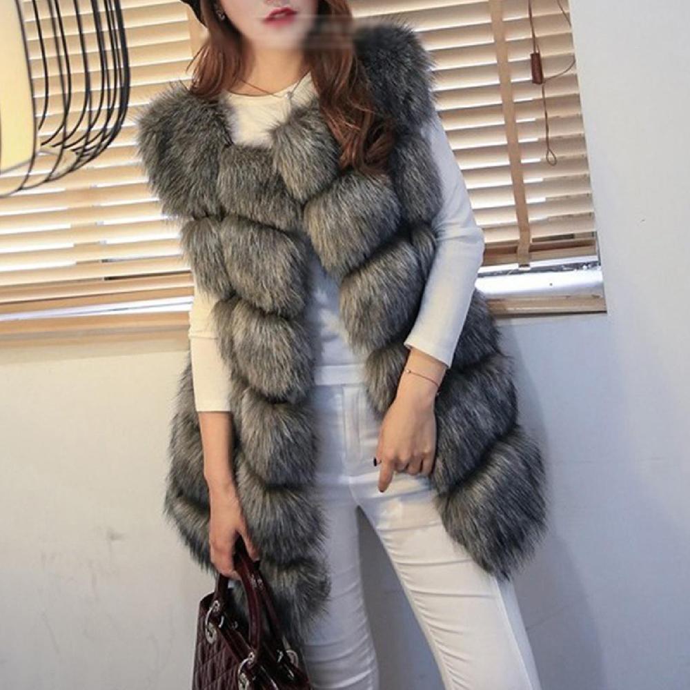Donna Pelliccia sintetica Gilet Gilet Body Warmer Giacche senza maniche Cappotti Consegna Veloce
