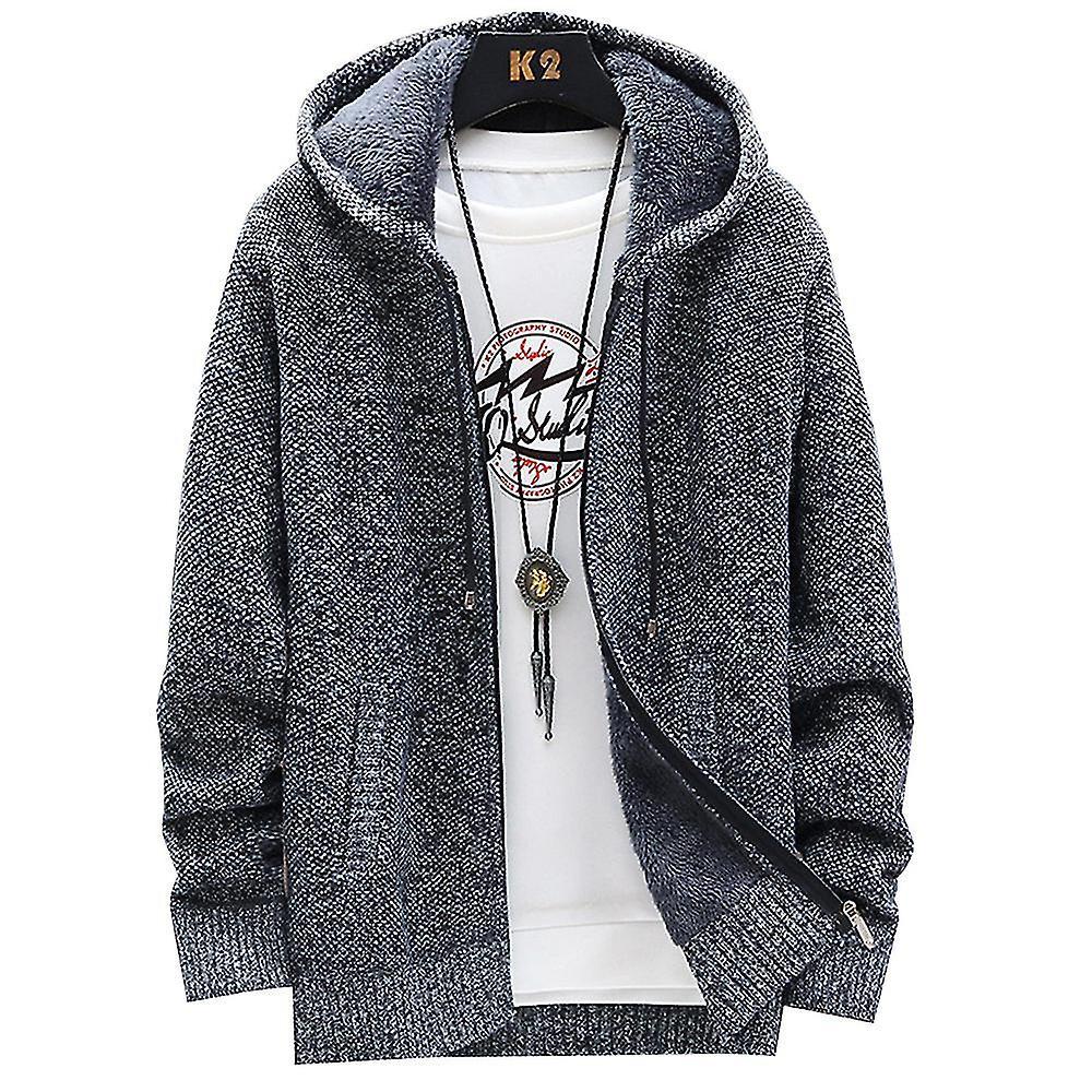 Felpe con cappuccio in pile da uomo Zip Up Winter Warmer Coat Jacket Felpa
