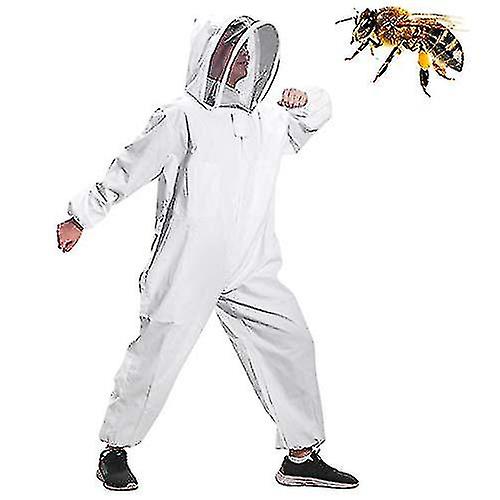 Tuta da apicoltura per (xxl) indumenti con cappuccio di tutto il corpo con velo Cappotto protettivo dell'apicoltore Tuta di cotone con cappuccio Attrezzature anti vespa Sconto di tempo limitato