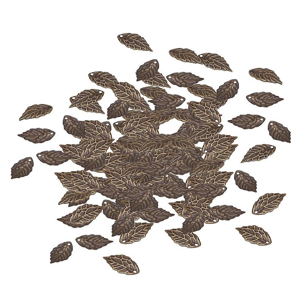 100pcs Leaf Charms Jewelry Findings Diy Necklace Decoration Antique Bronze Grande vendita