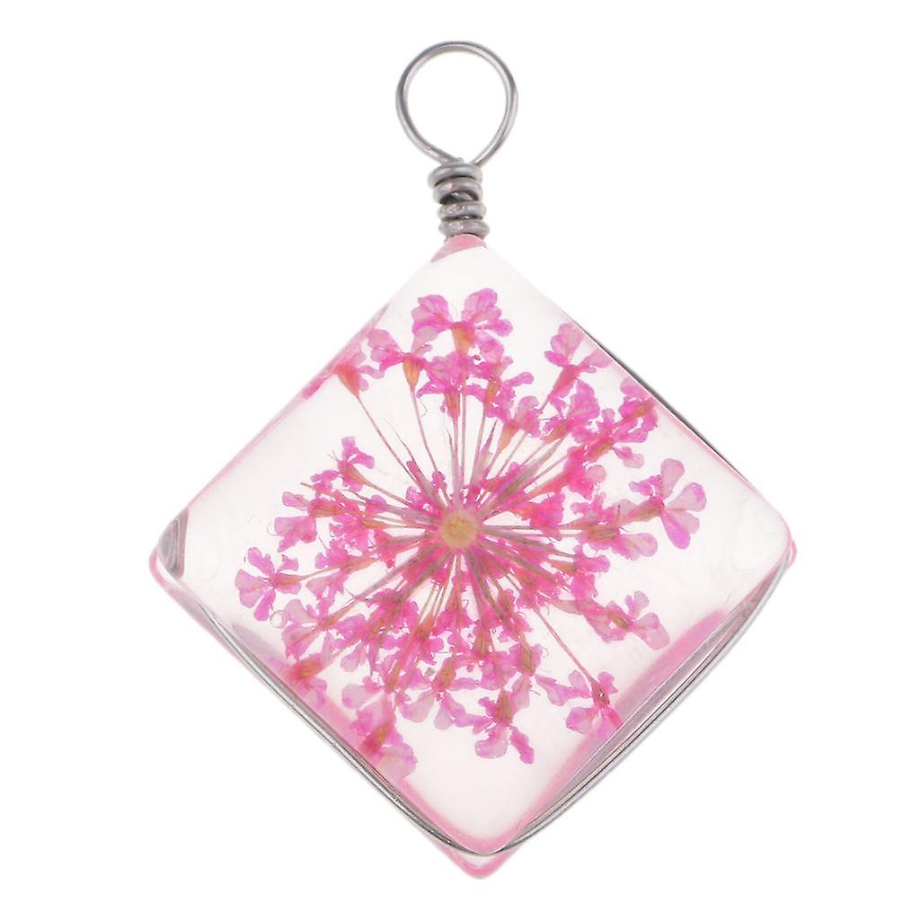 1 Piece Dried Flower Crystal Pendants Glass Pendant Diy Jewelry Dark Blue Offerta migliore