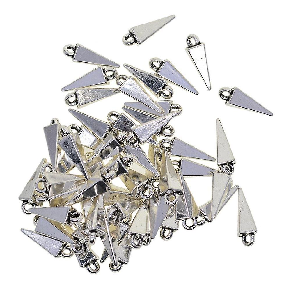 50/100pc Tibetan Silver Pyramid Alloy Charms Pendant Jewelry Making 16x7x7mm Lightning offer