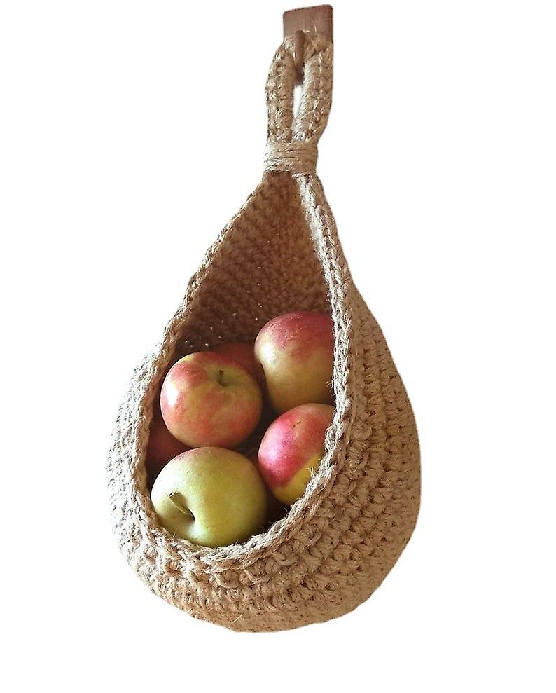 14X21.5X10CM Wall Hanging Fruit And Vegetable Baskets Jute Water Drop Shape Hand Woven Fruit Or Vegetable Basket Storage Basket Super sconto