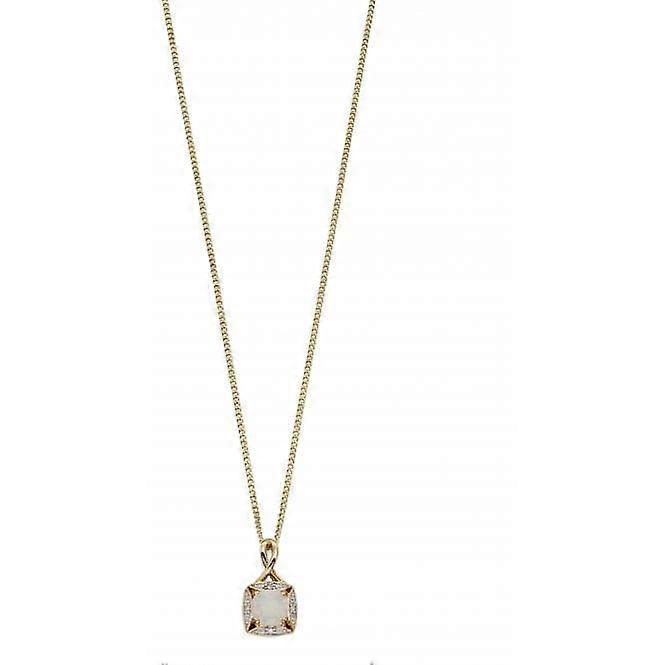 9ct Yellow Gold Opal & Diamond Twisted Bale Pendant GP2233W Pezzi Unici