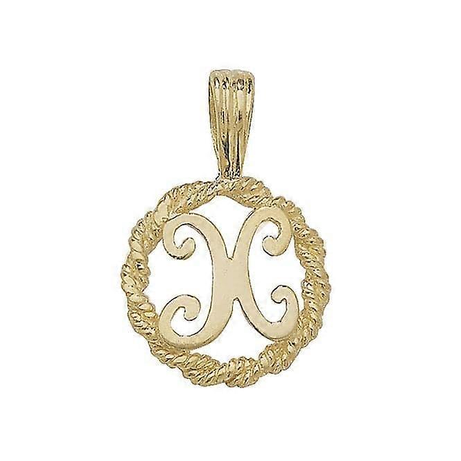9ct Yellow Gold Rope Initial Pendant PN525/X Fino Al -60%