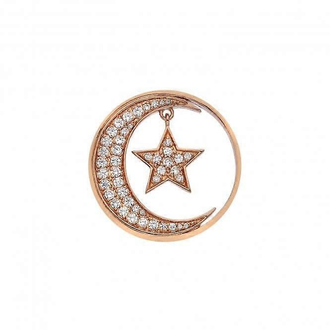 Sterling Silver Plate Notturno Drop Rose Gold Plate 33mm Coin EC523 Sottocosto