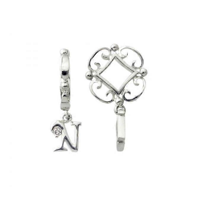 Silver N Initial Dangle Charm S213D Economico