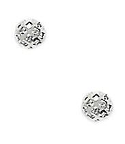 14k White Gold Square Pattern Half Ball Earrings Measures 4x4mm - Ball Earring for Women Shopping online