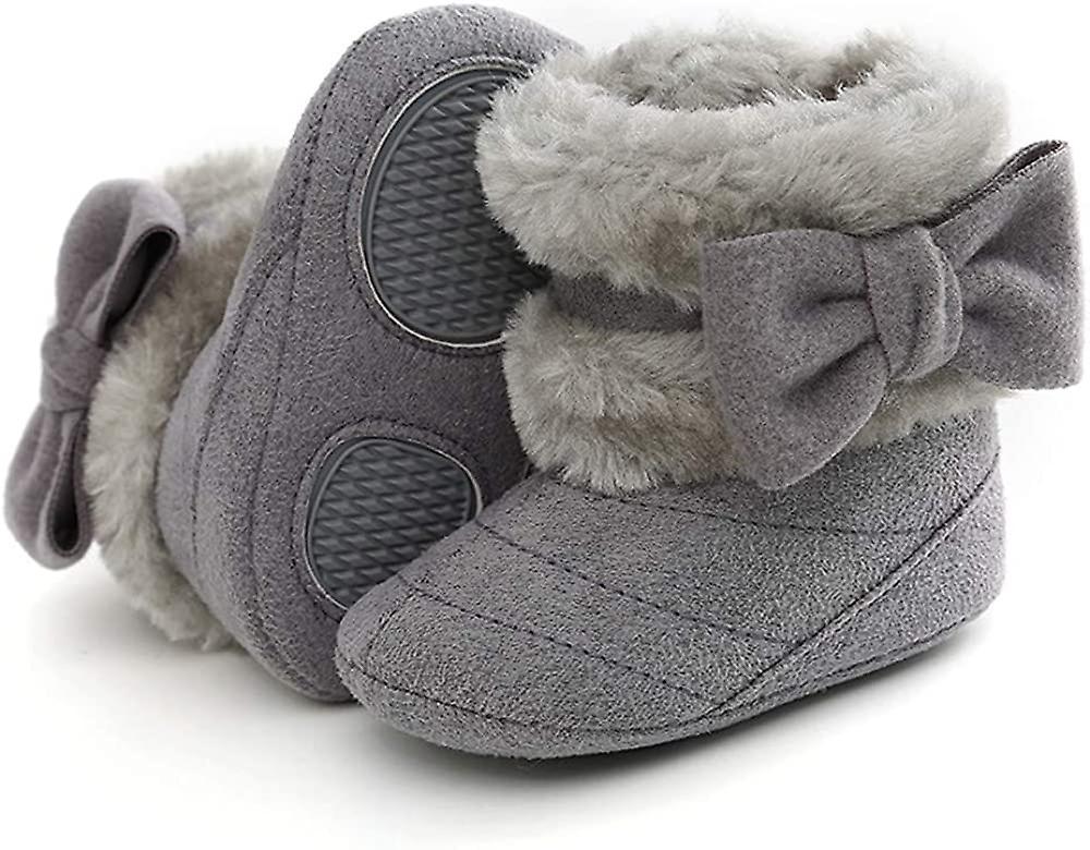 Stivaletti per neonata Stivaletti antiscivolo in pelliccia sintetica Caviglia infantile Stivali da neve Neonato bambino primo camminatore Scarpe da culla invernale 3-18 mesi