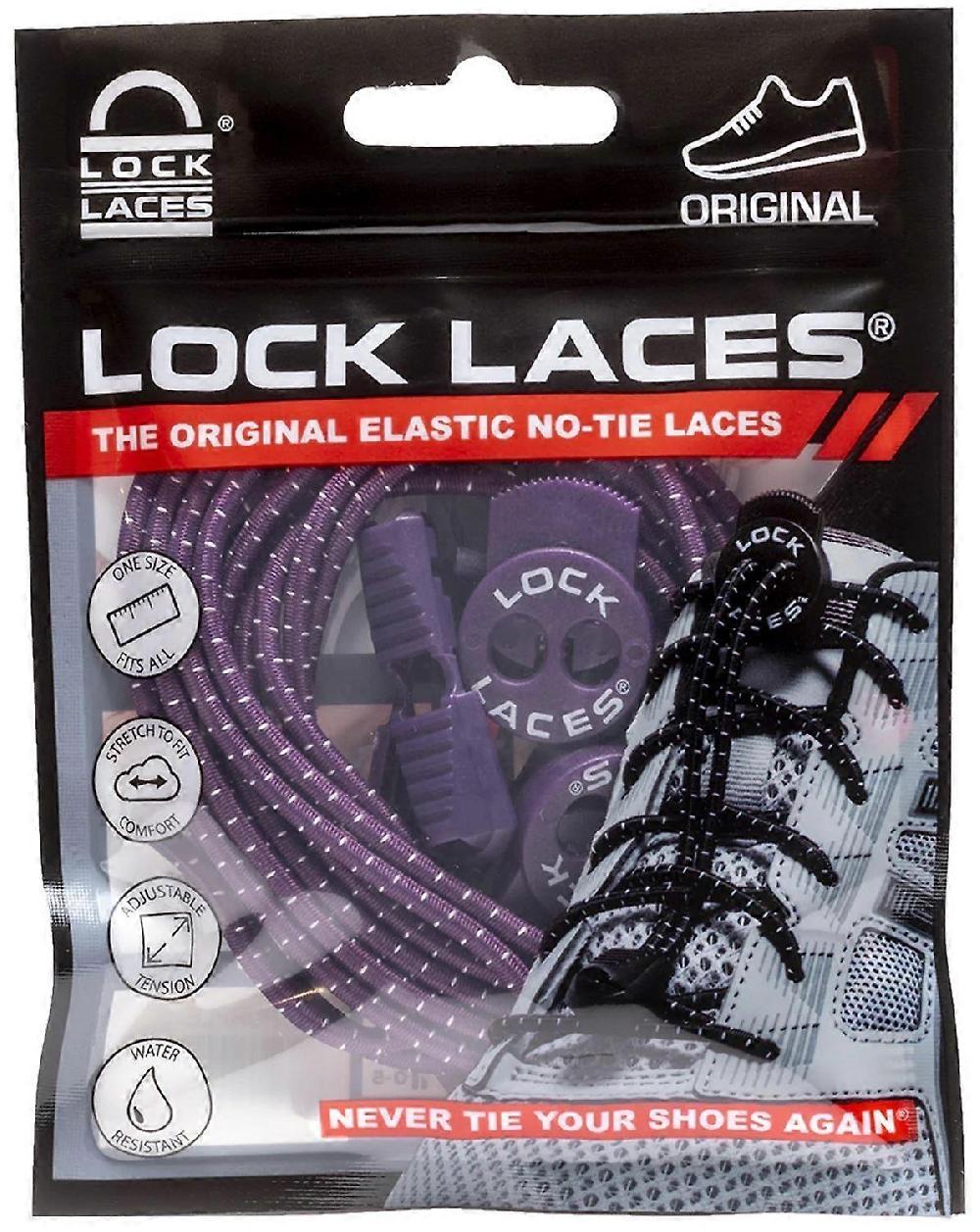 Lock Laces - L'originale elastico No-Tie Lacci per scarpe - Viola Comprare a buon mercato