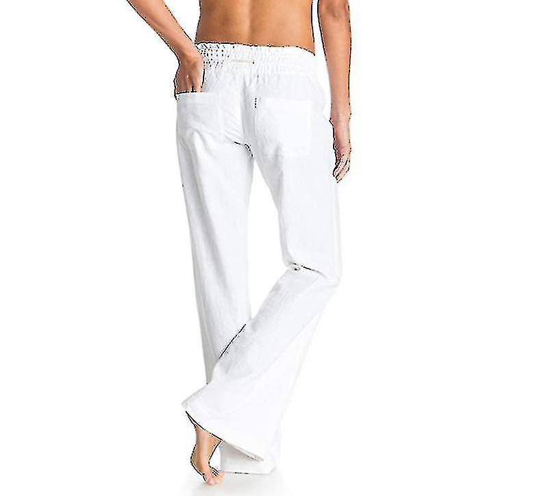 Pantaloni da donna in cotone lino Pantaloni da spiaggia per Yoga Pilates Grandi sconti