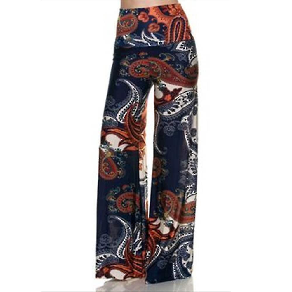 Women's Flare Leg Palazzo Wide Leg Moisture Wicking Lightweight High Waist Zumba Belly Dance Yoga Pants Floral Bohemian Boho Dark Grey Red Black Fores Offerte stagionali