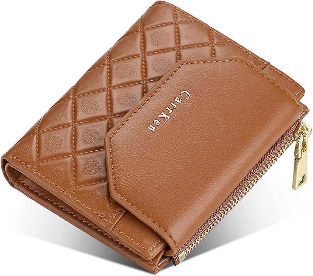 Piccolo portafoglio per le donne custodia in pelle porta carte Bifold cerniera Portamonete Tasca portamonete