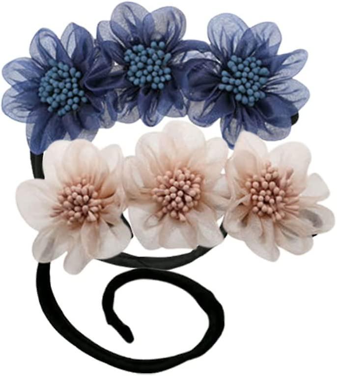 Flower Hair Coiler head Coiler Ponytail Buckle Flower Bud Hair Ring Hairpin Clip twisted Hair Styler For Womens Bun Styler women's Fashion Hair (2pcs Only for today