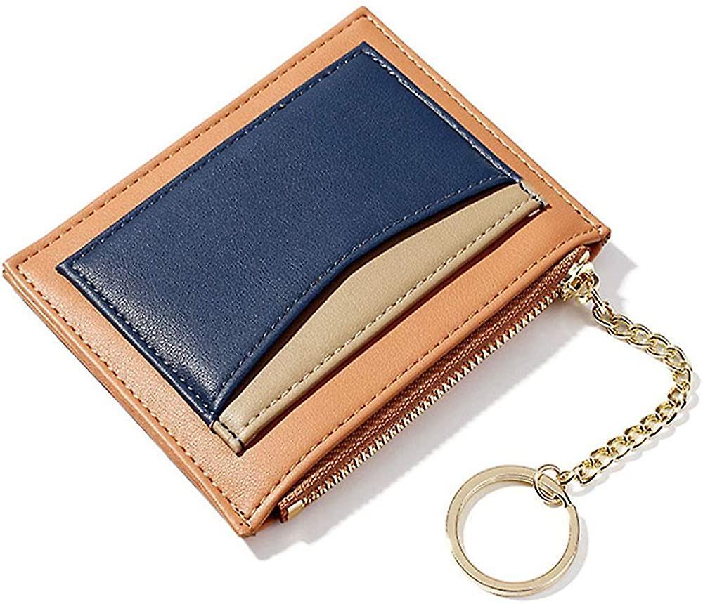 Mini Pu Stitching Wallet Key Multi-card Zipper Card Bag Multi-function Coin Purse In vendita