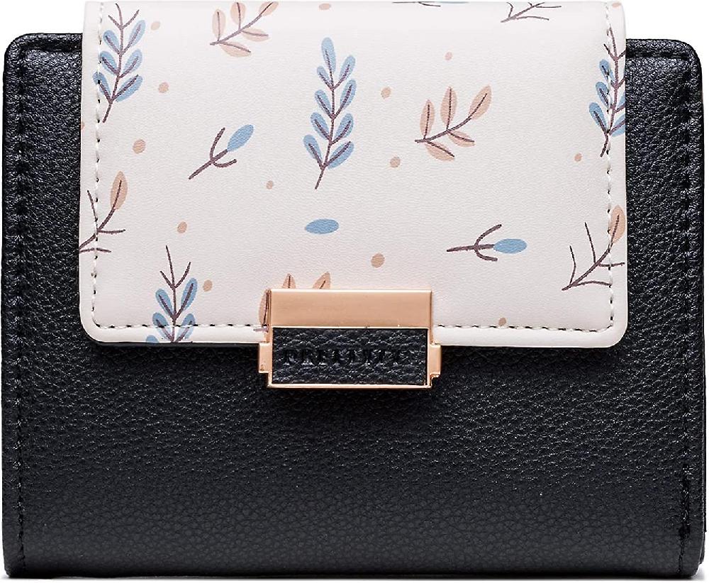 Portafoglio con patta di blocco Rfid in pelle Pu per donne Porta carte di grande capacità 50% di sconto per tempo limitato