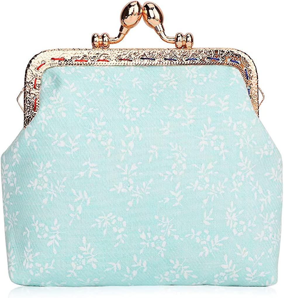 Printed Coin Purse Vintage Kiss Lock Buckle Pouch Floral Clasp Closure Change Wallet For Women Girls Sconti questo mese