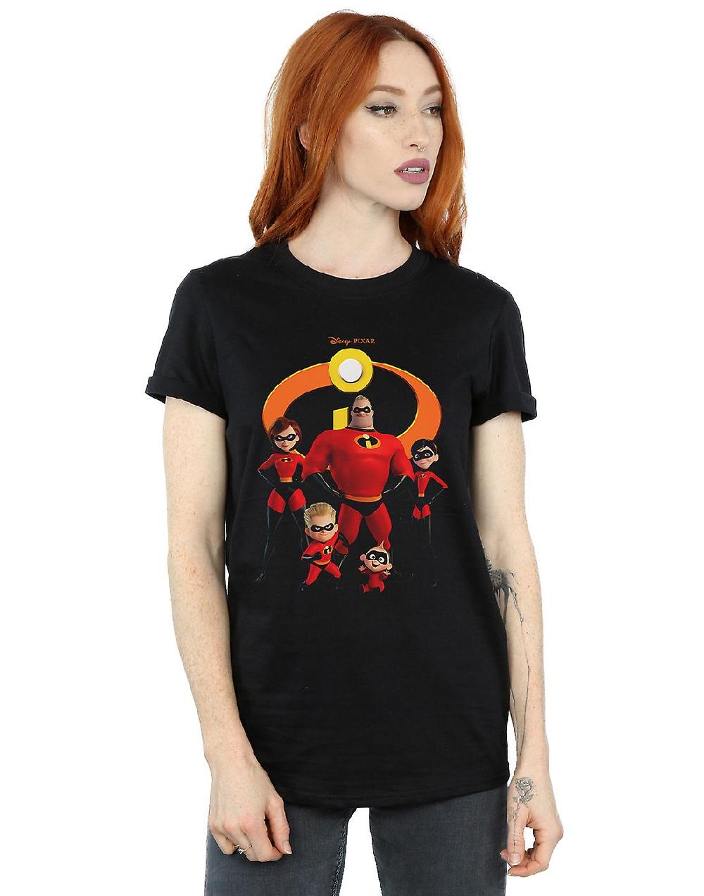 Disney Women's Incredibles 2 Group Logo Fidanzato Fit T-Shirt Affare Del Giorno