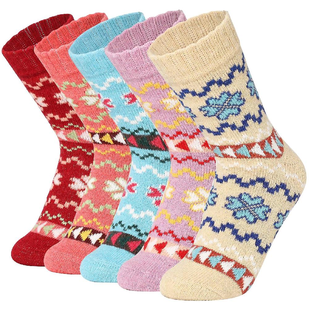 Thermal Socks Women Nordic Socks thick Winter Warm Wool Socks for Ladies 5 Pairs Size 4-8 Vendita Calda