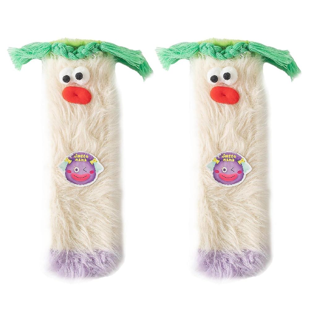 Women Socks Fluffy Cartoon Monster Socks Coral Velvet 3D Plush Quirky Socks Winter Warm Fuzzy Cozy Socks Christmas Gifts Slippers Socks(white) Grande vendita